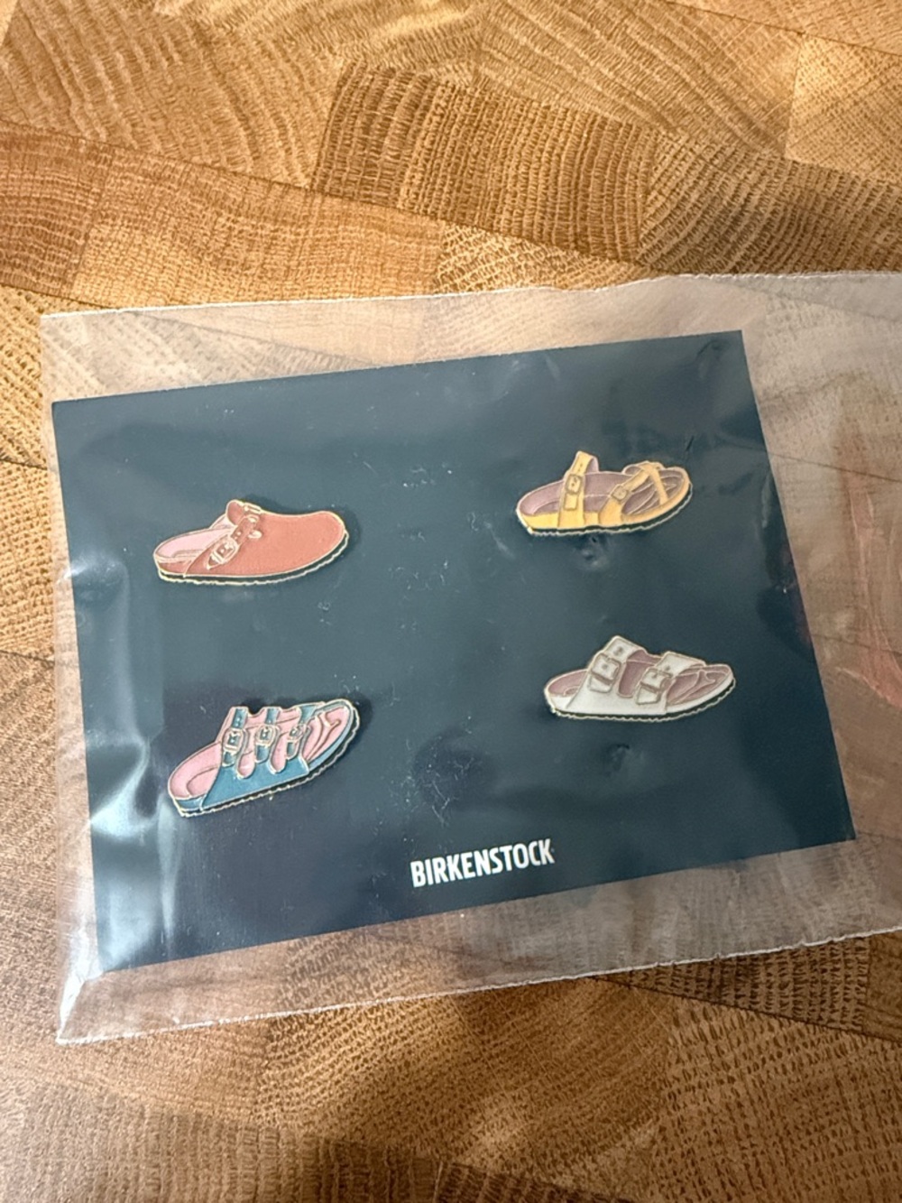 Birkenstock Pastel Enamel Sandal Pin Set - Pink, Yellow, Blue, Mint